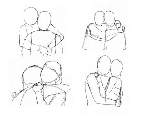 hugging reference drawing|how to draw two people hugging.